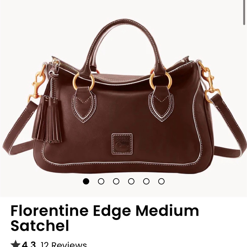 NWOT Dooney & Bourke Florentine Edge Medium Satchel in Chestnut - Picture 6 of 7